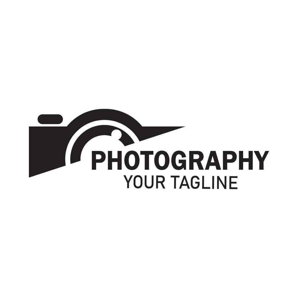 photography camera logo icon vector design template isolated on black background