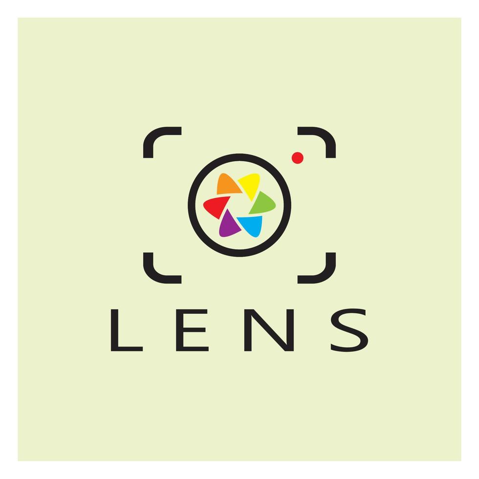 photography camera logo icon vector design template isolated on black background