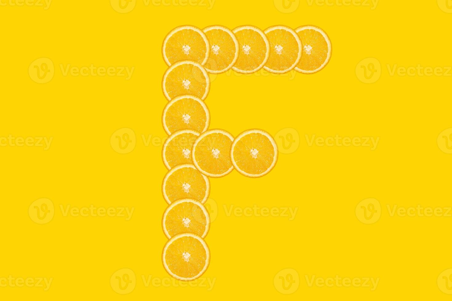Orange alphabet - letter F photo