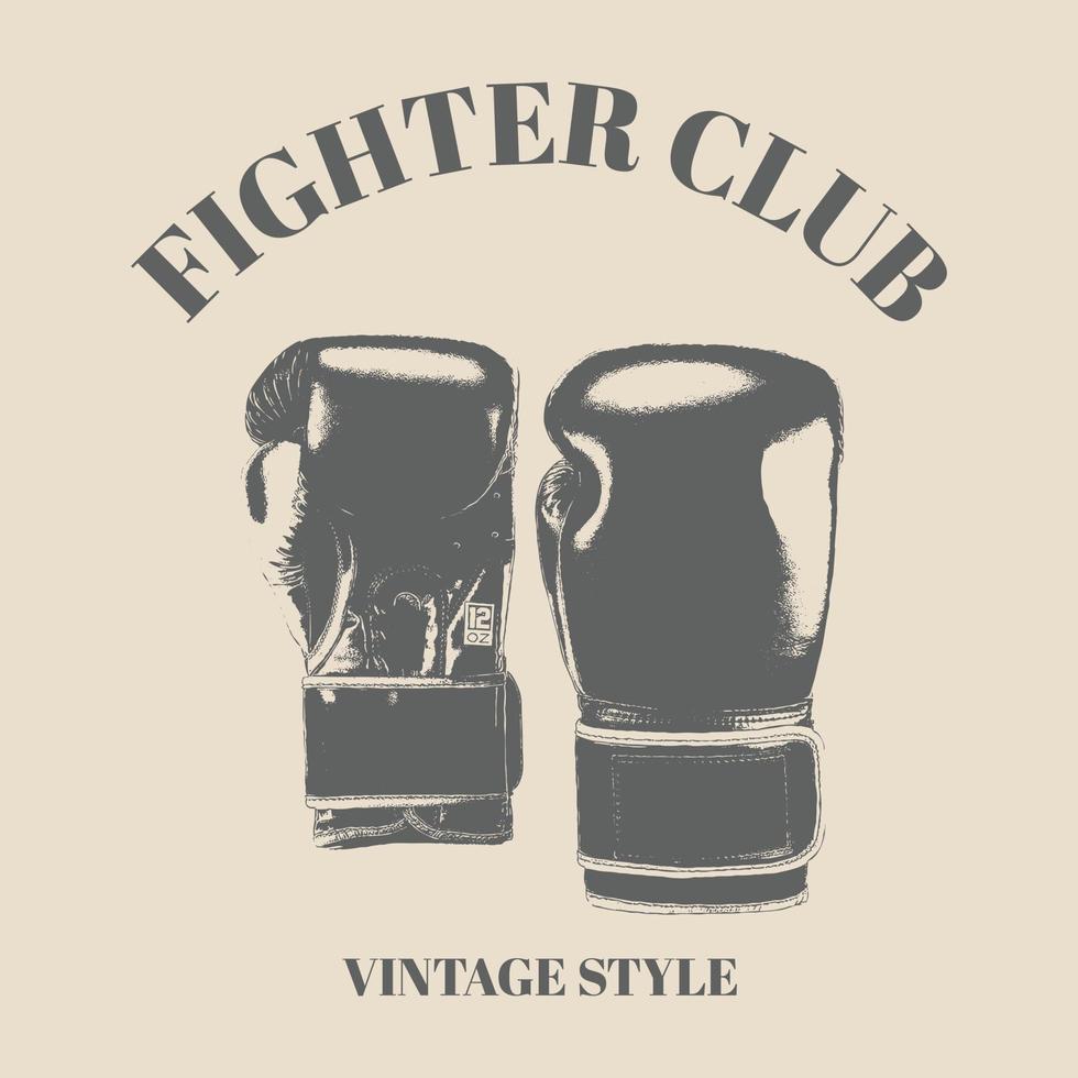 logo boxing gloves and martial arts logo badges and labels in retro vintage style. Vector illustration. Template for print, t-shirt, gym, flyer, poster, logo and more. template design