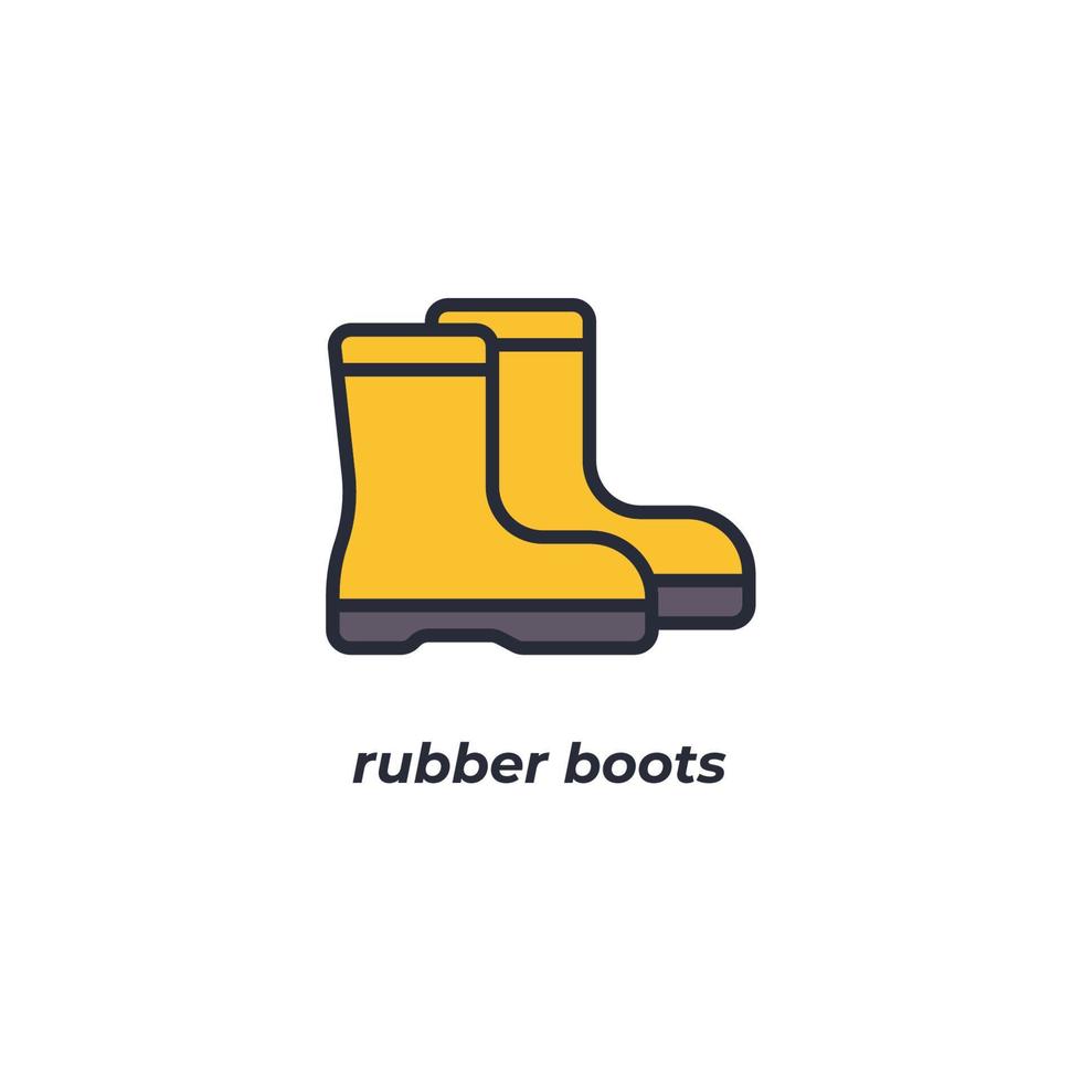 Vector sign rubber boots symbol is isolated on a white background. icon color editable.