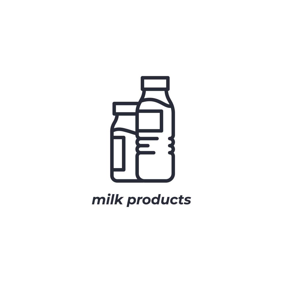 Vector sign milk products symbol is isolated on a white background. icon color editable.