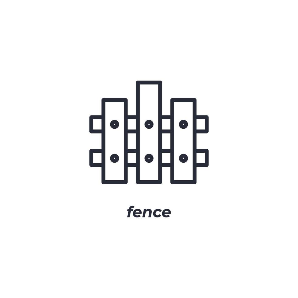 Vector sign fence symbol is isolated on a white background. icon color editable.