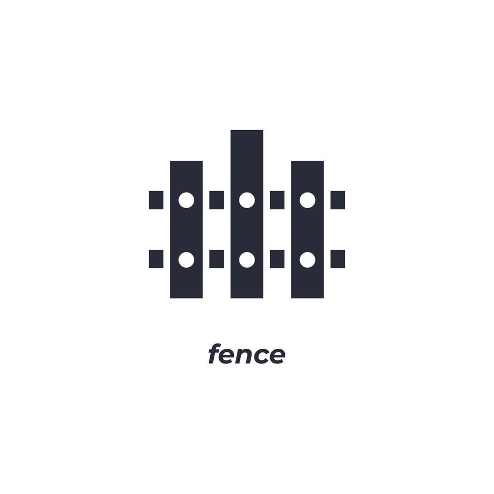 Vector sign fence symbol is isolated on a white background. icon color editable.