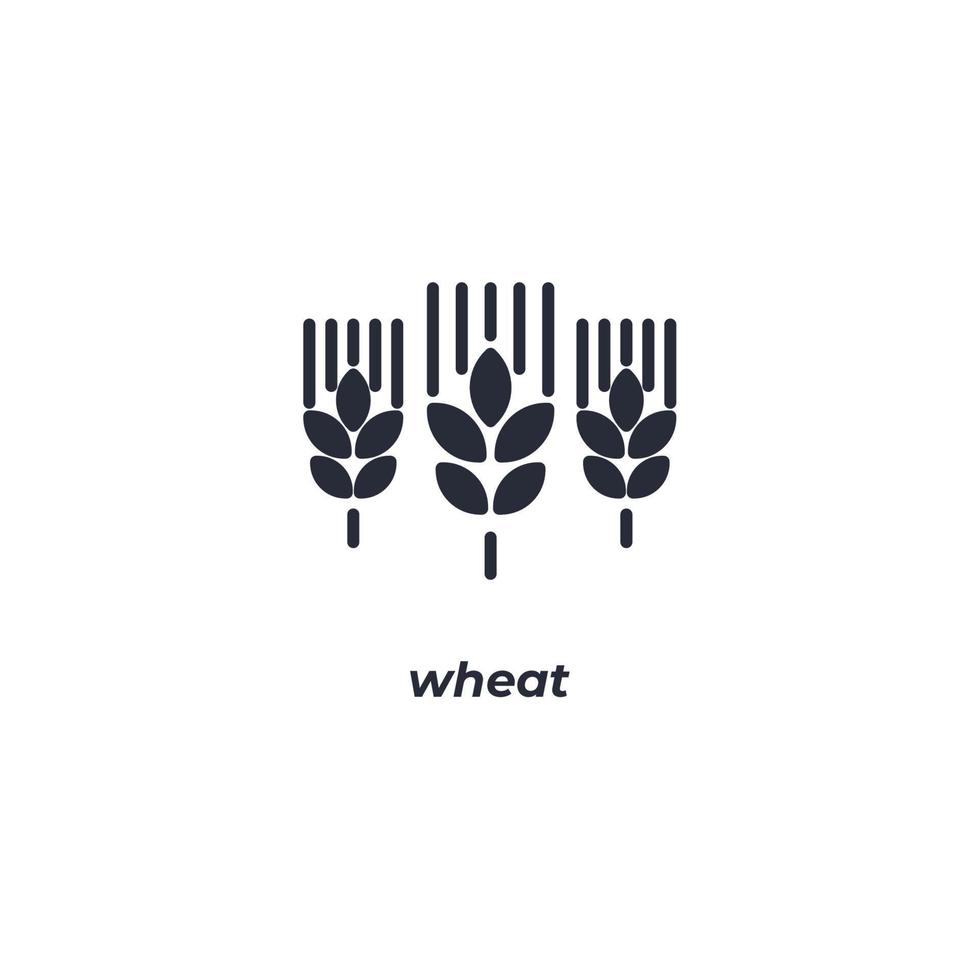 el símbolo de trigo de signo vectorial está aislado en un fondo blanco. color de icono editable. vector
