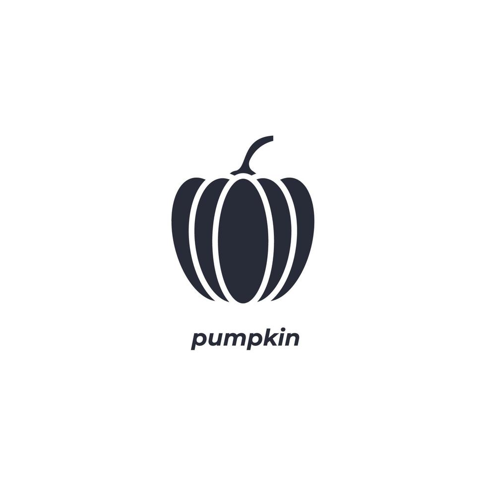 Vector sign pumpkin symbol is isolated on a white background. icon color editable.