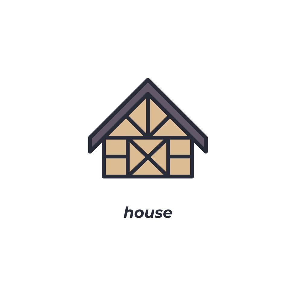 Vector sign house symbol is isolated on a white background. icon color editable.