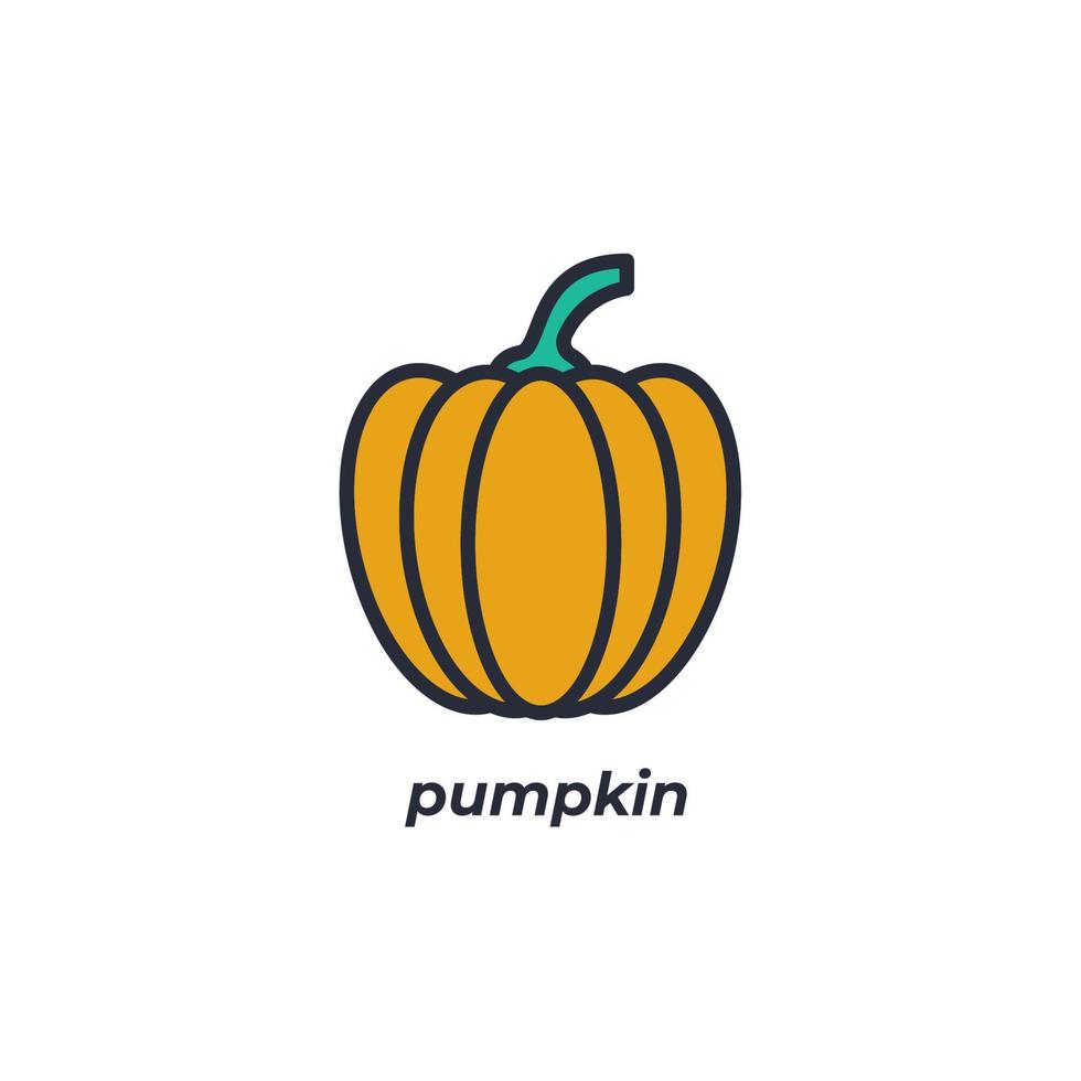 Vector sign pumpkin symbol is isolated on a white background. icon color editable.