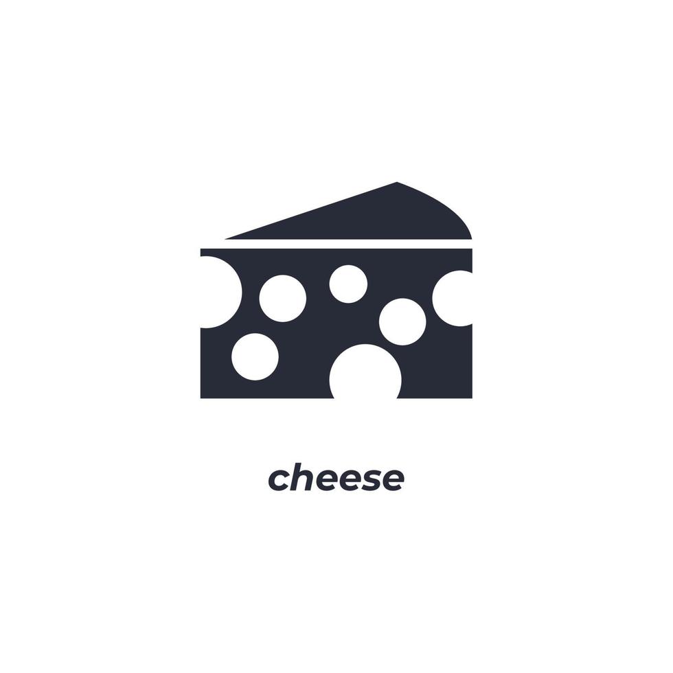 el símbolo de queso de signo vectorial está aislado en un fondo blanco. color de icono editable. vector