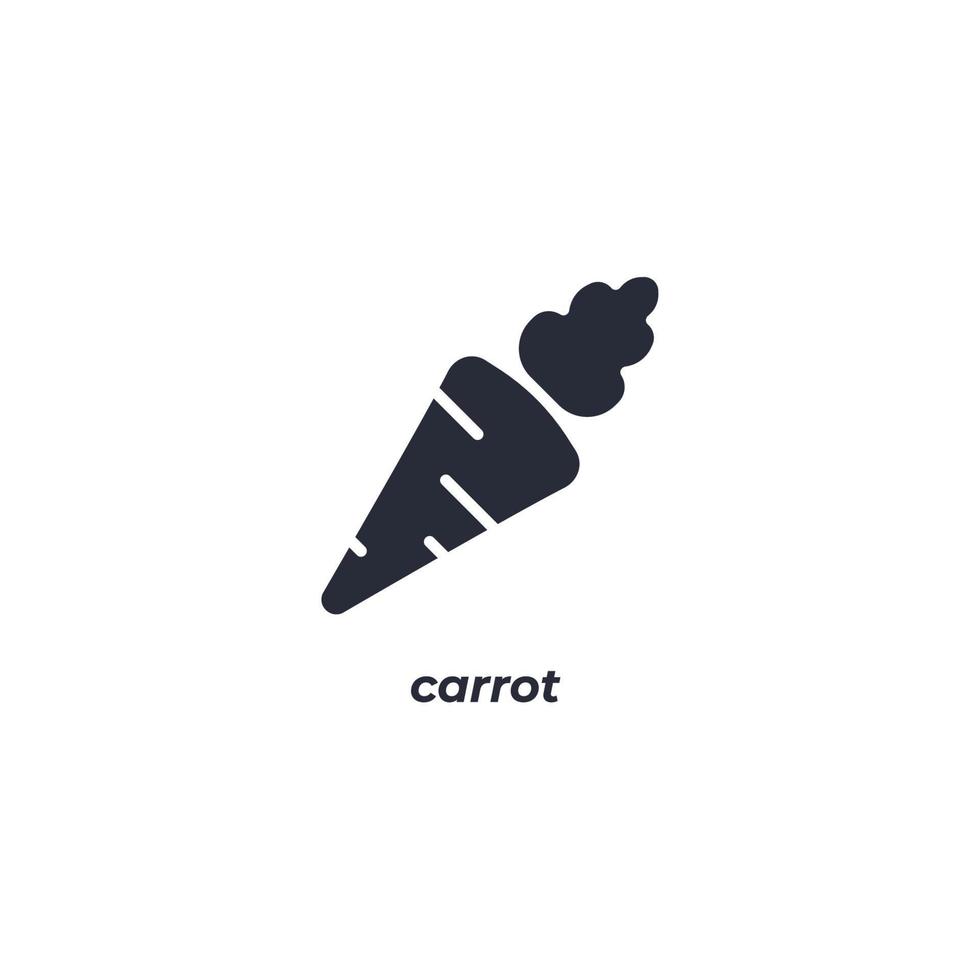 Vector sign carrot symbol is isolated on a white background. icon color editable.