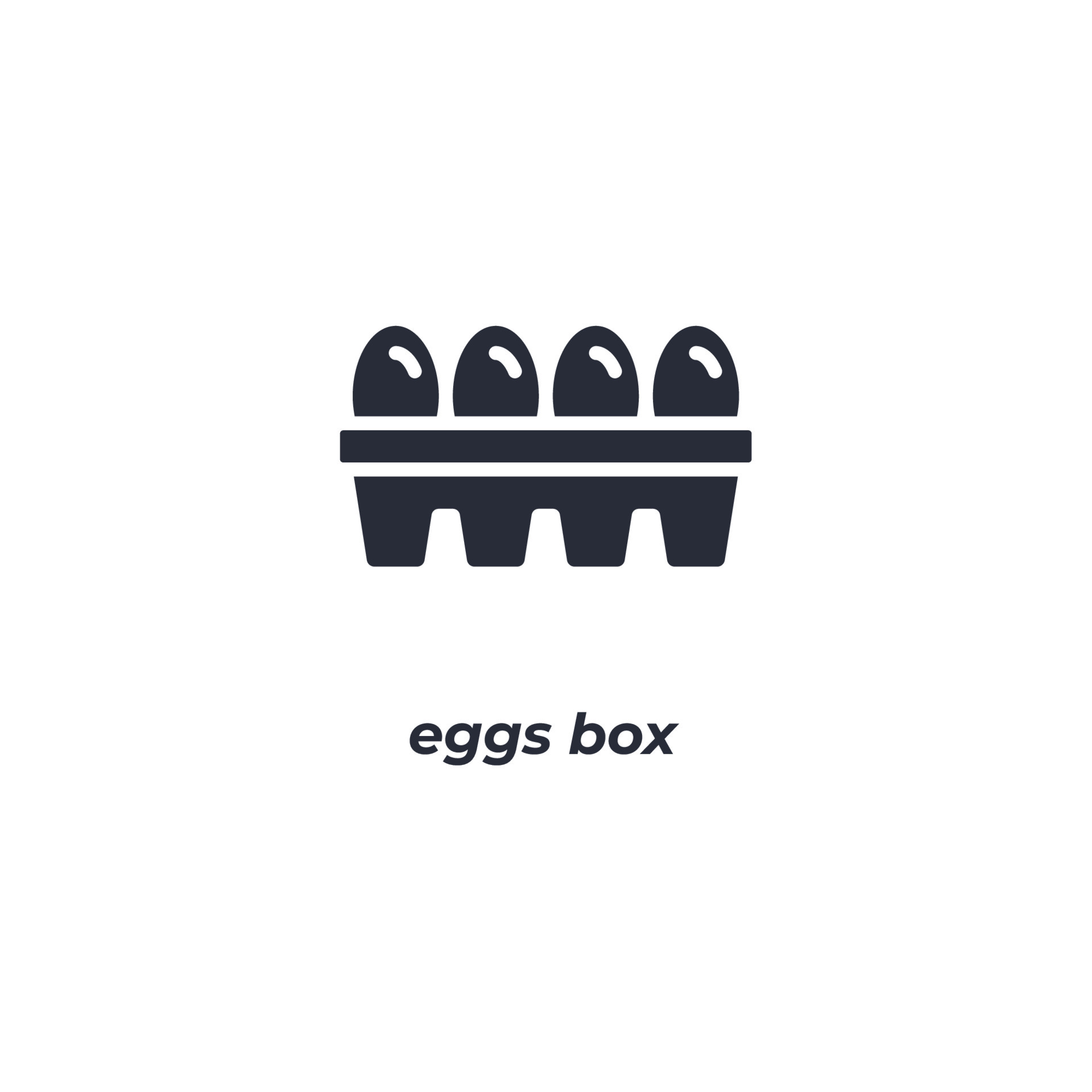 Vector sign eggs box symbol is isolated on a white background. icon