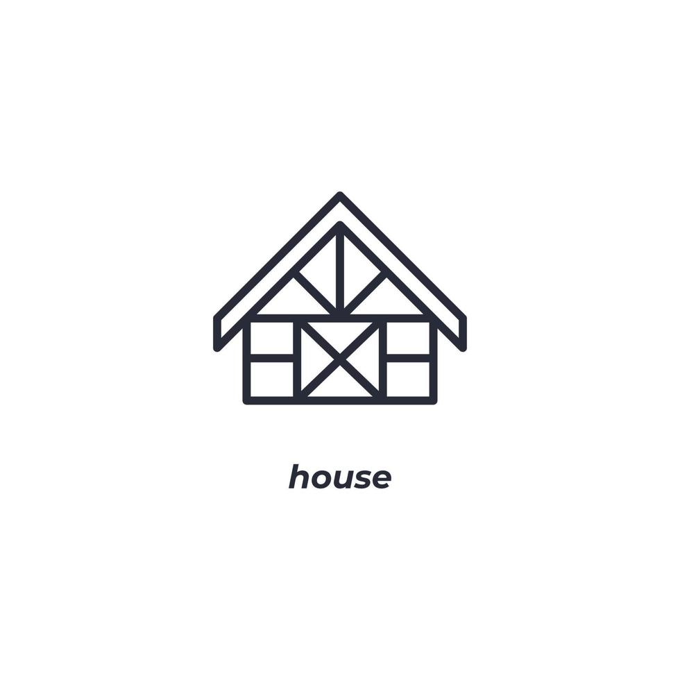 Vector sign house symbol is isolated on a white background. icon color editable.