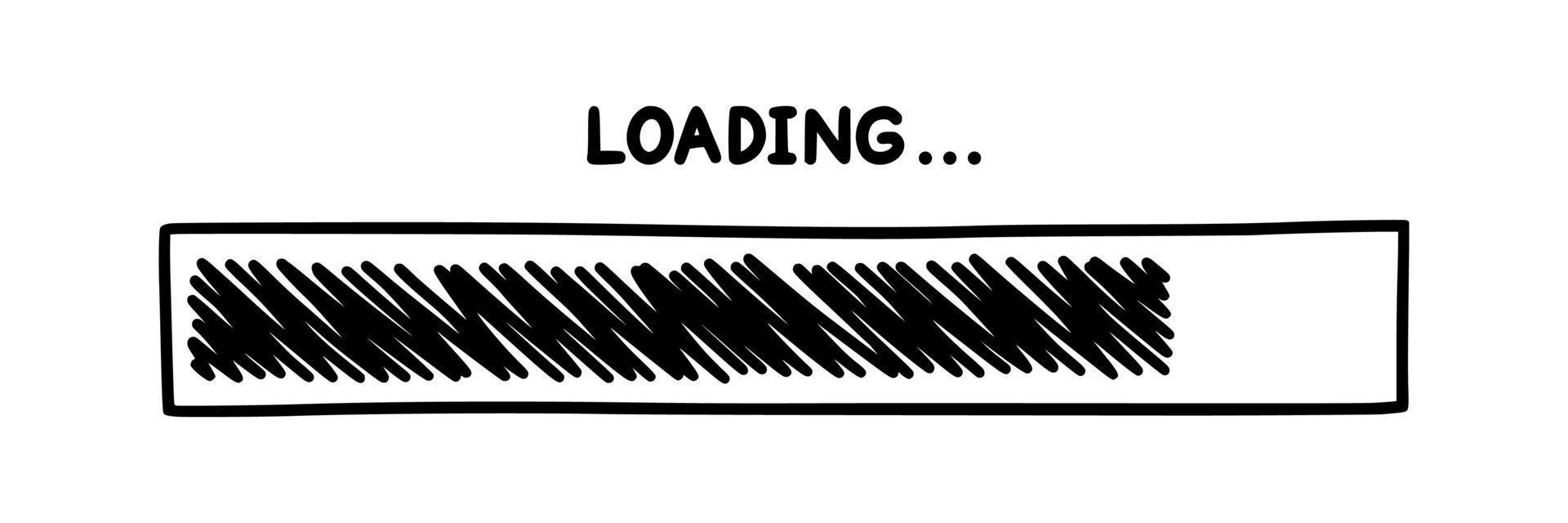 Progress loading bar. Infographics design element with status of completion. Hand drawn vector illustration