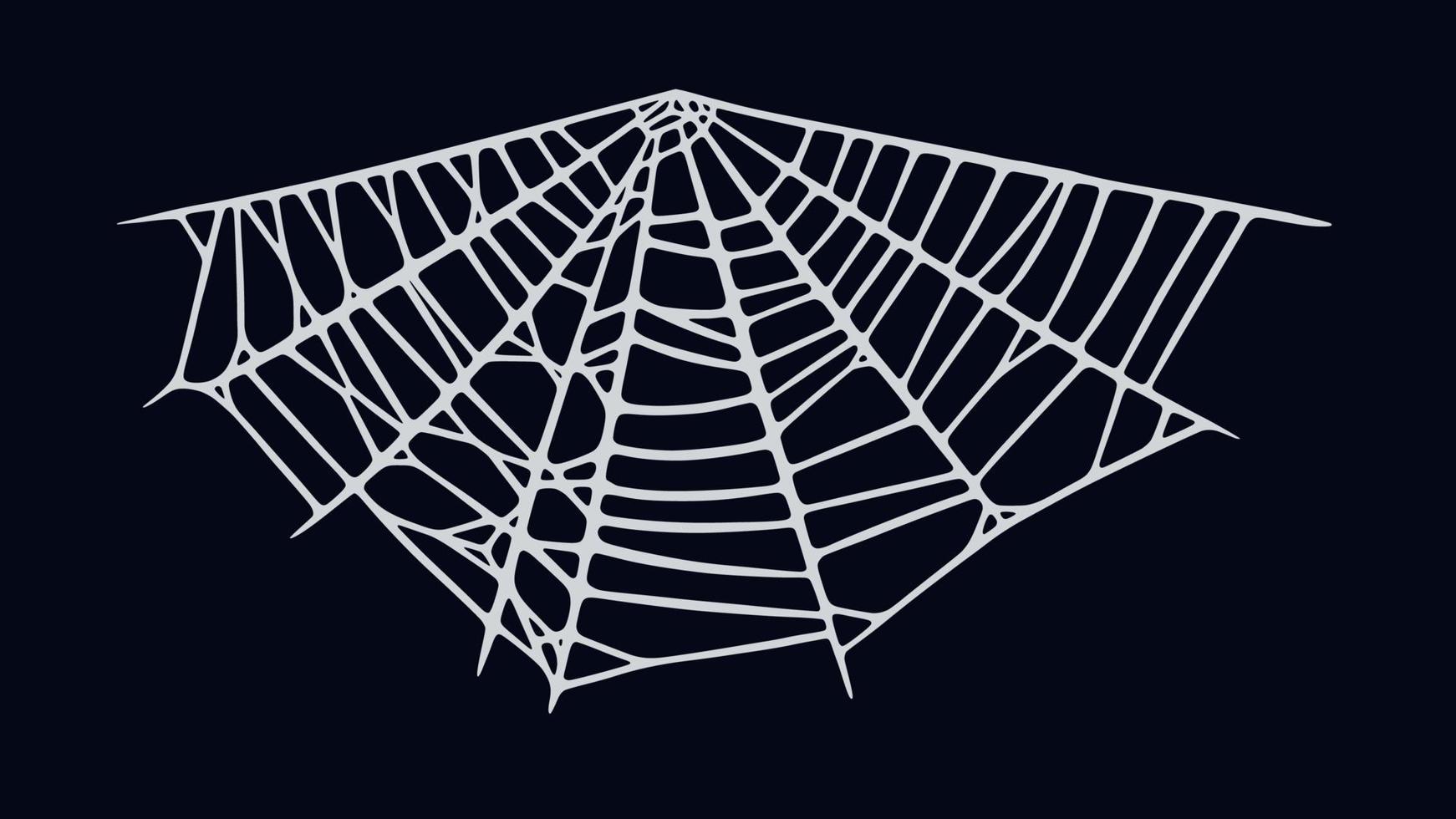 Spider web isolated on black background. Spooky Halloween cobweb. Vector illustration