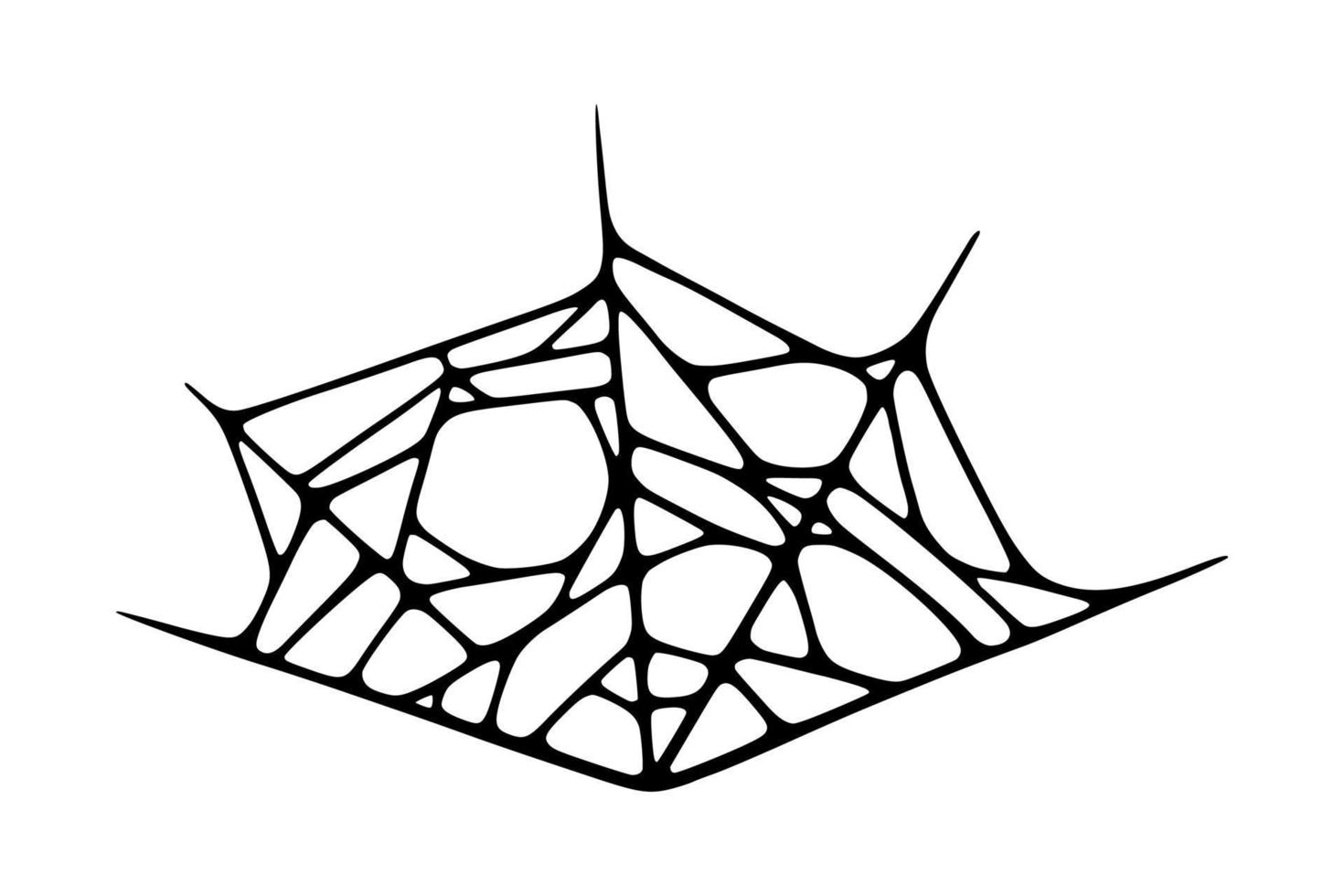 Spider web isolated on white background. Spooky Halloween cobweb. Vector illustration