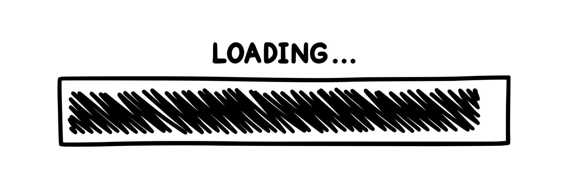 Progress loading bar. Infographics design element with status of completion. Hand drawn vector illustration