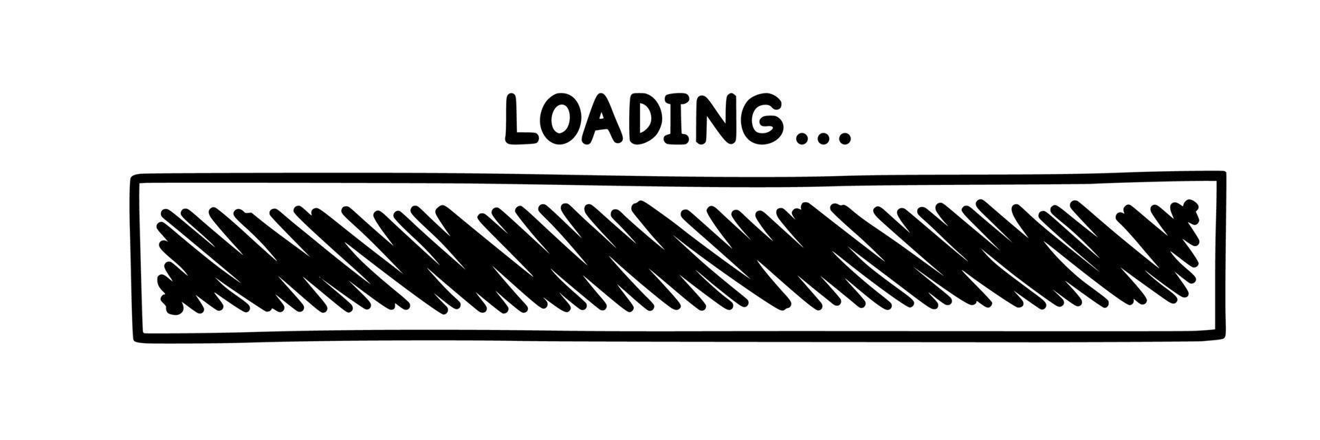 Progress loading bar. Infographics design element with status of completion. Hand drawn vector illustration