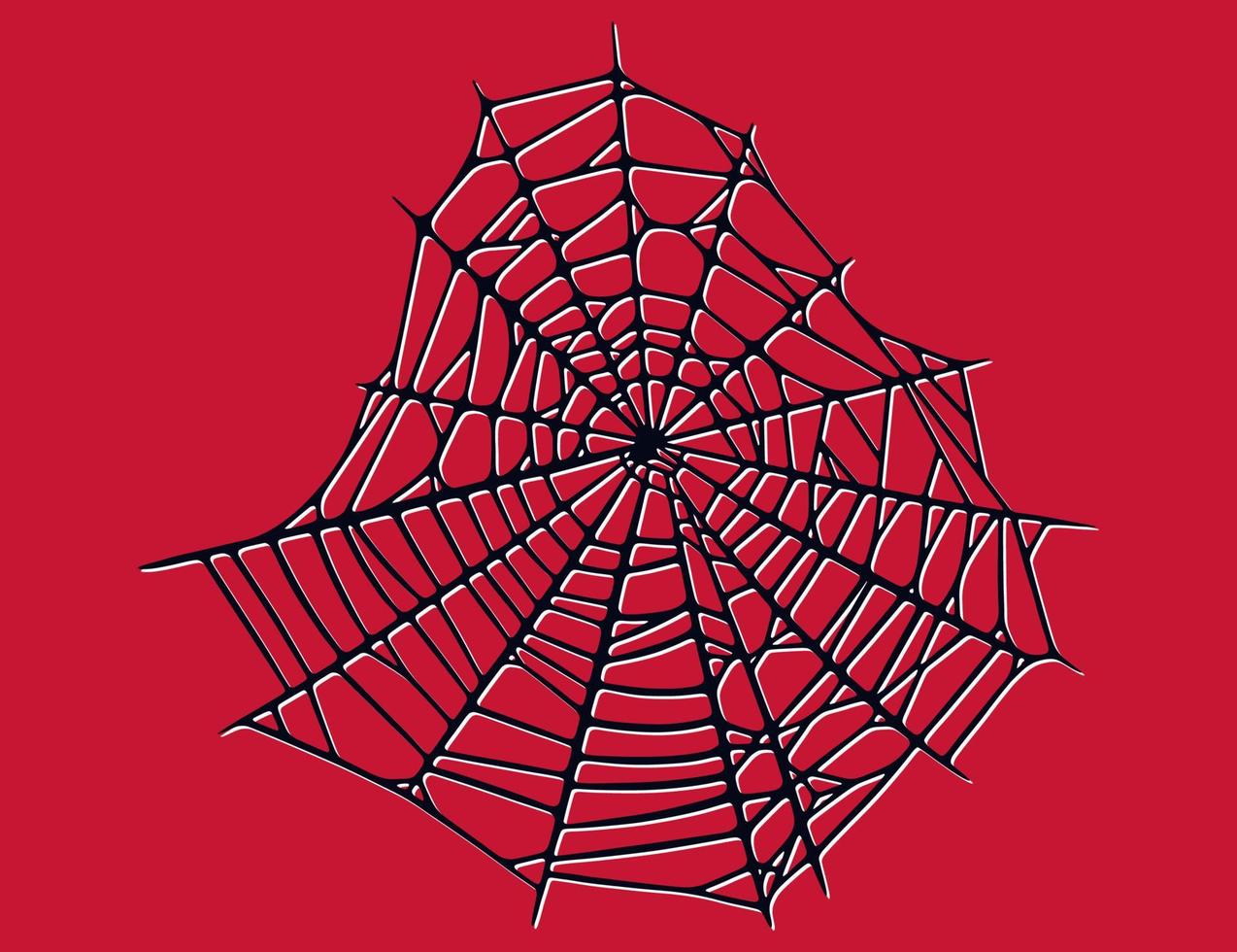 telaraña aislada sobre fondo rojo. espeluznantes telarañas de halloween con hilos rojos. ilustración vectorial vector