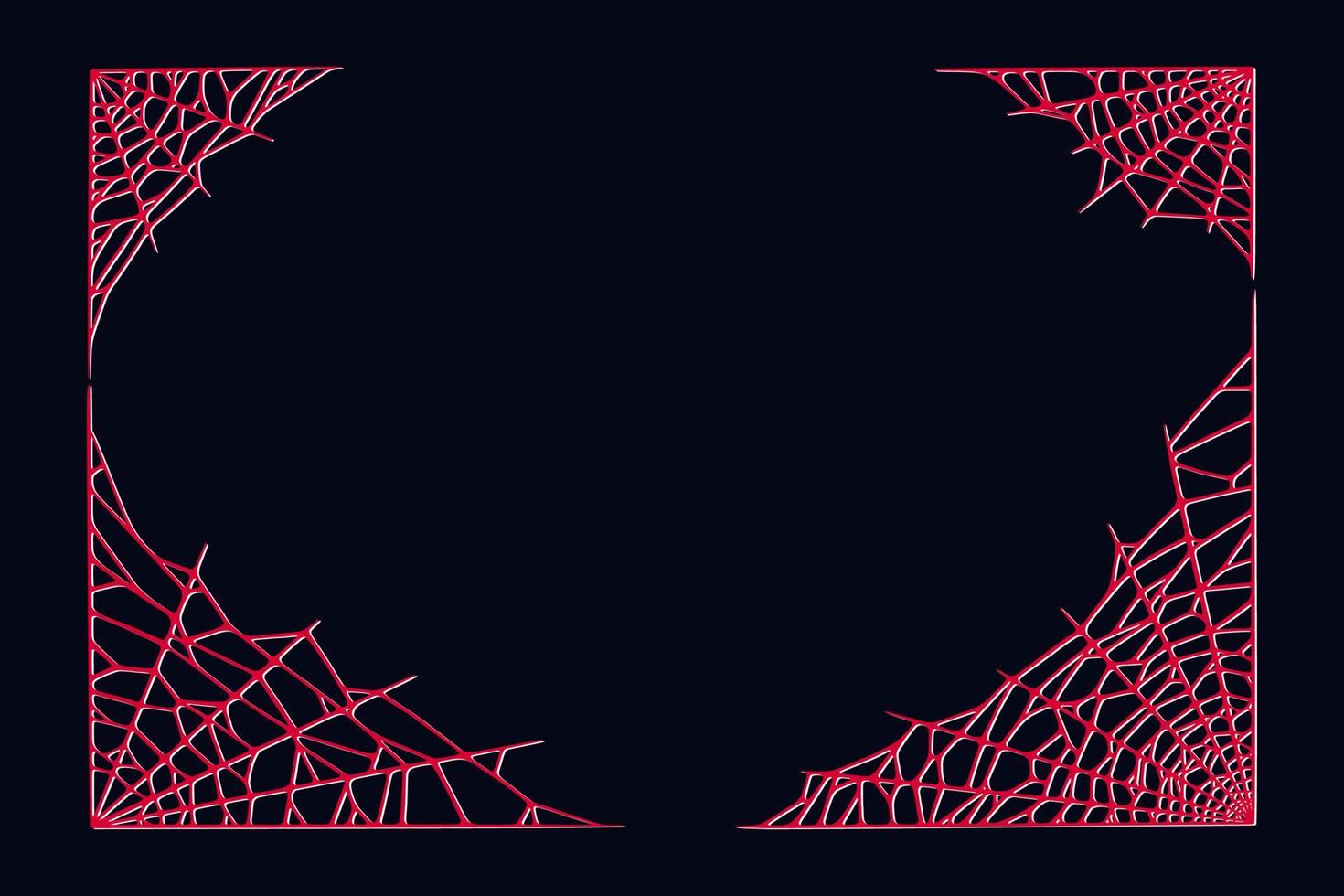 esquinas de telaraña aisladas sobre fondo oscuro. espeluznantes telarañas rojas de halloween. ilustración vectorial vector