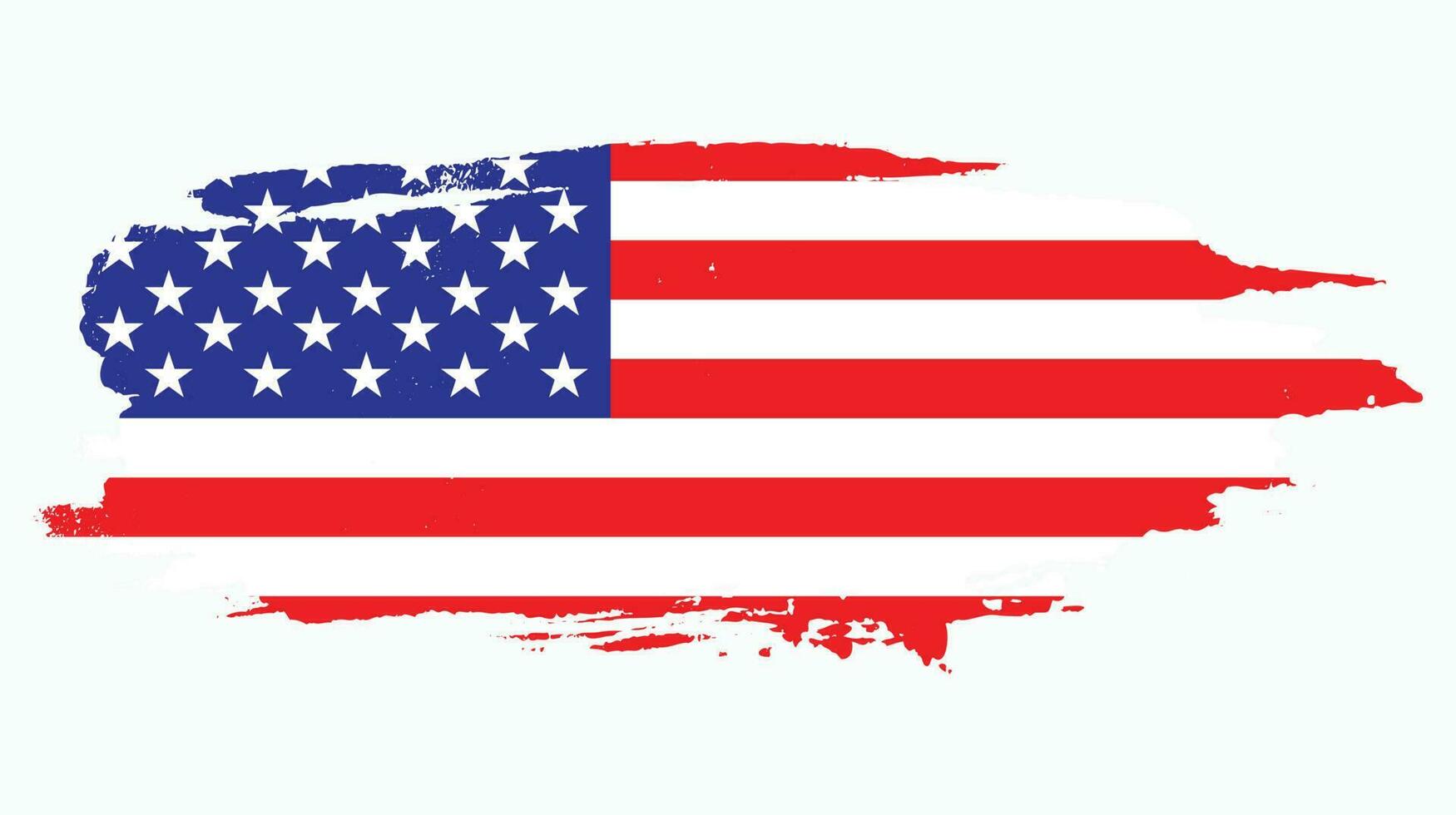 Colorful brush effect America flag vector