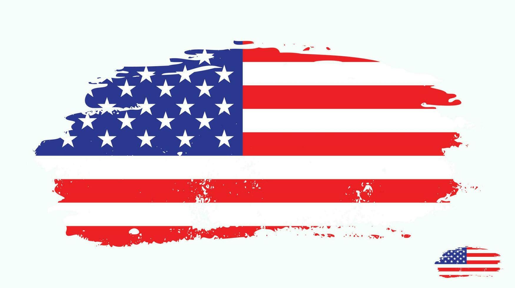 Grunge texture distressed USA flag vector