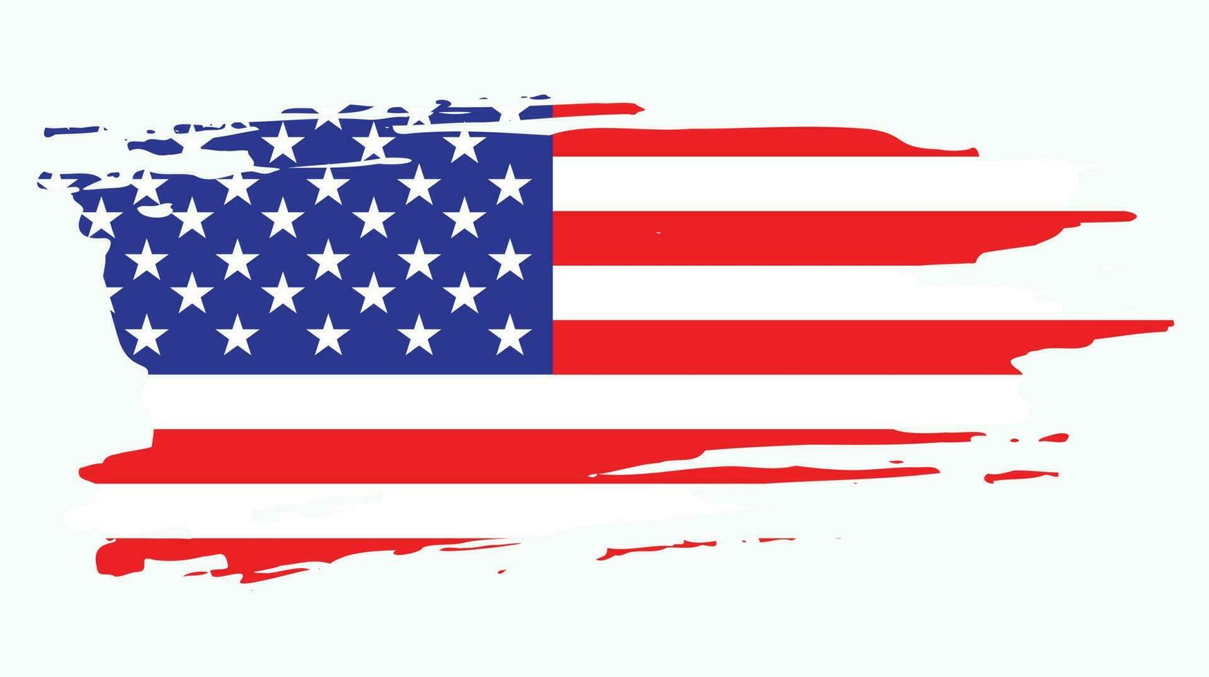 Flat grunge texture abstract America flag vector