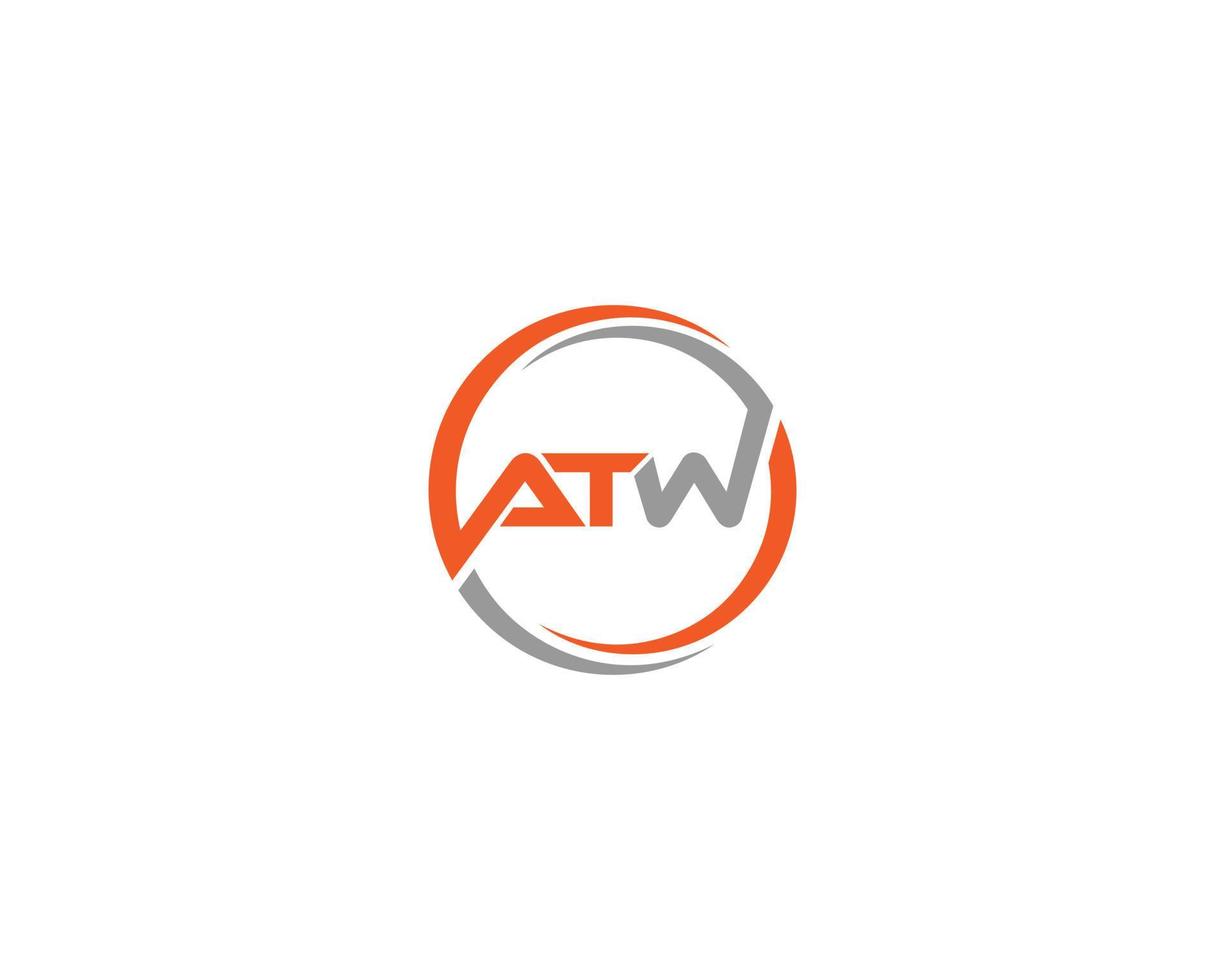 atw moderno círculo vinculado redondo logotipo concepto creativo vector plantilla.