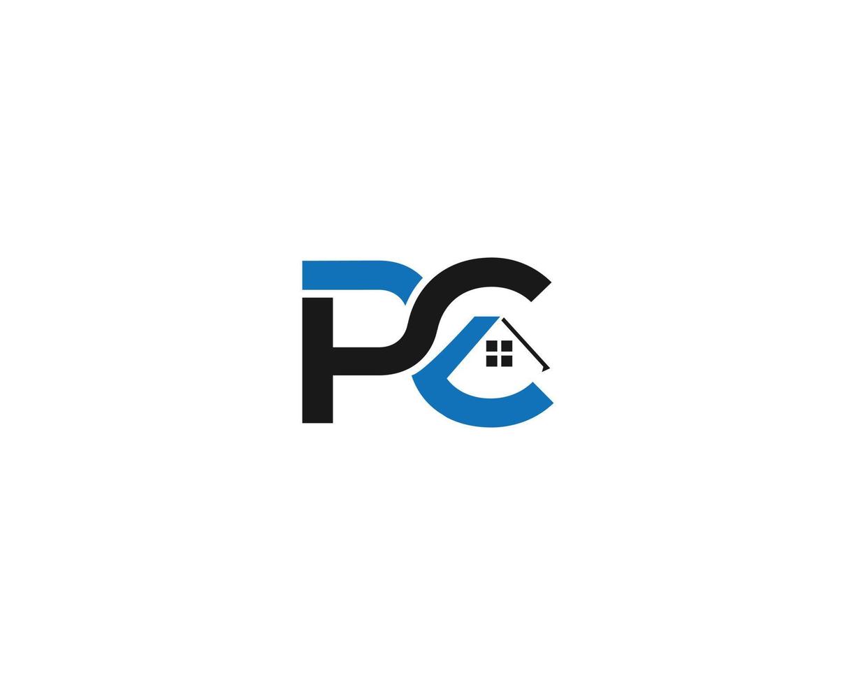 Letter PC Real Estate Construction Home Logo Monogram Designs Vector Template.