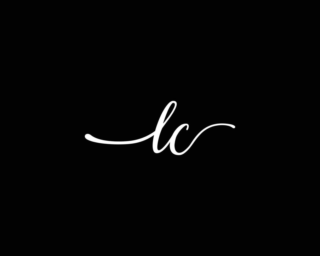 plantilla de diseño de logotipo de escritura a mano de letra lc inicial concepto de vector de símbolo de lujo.