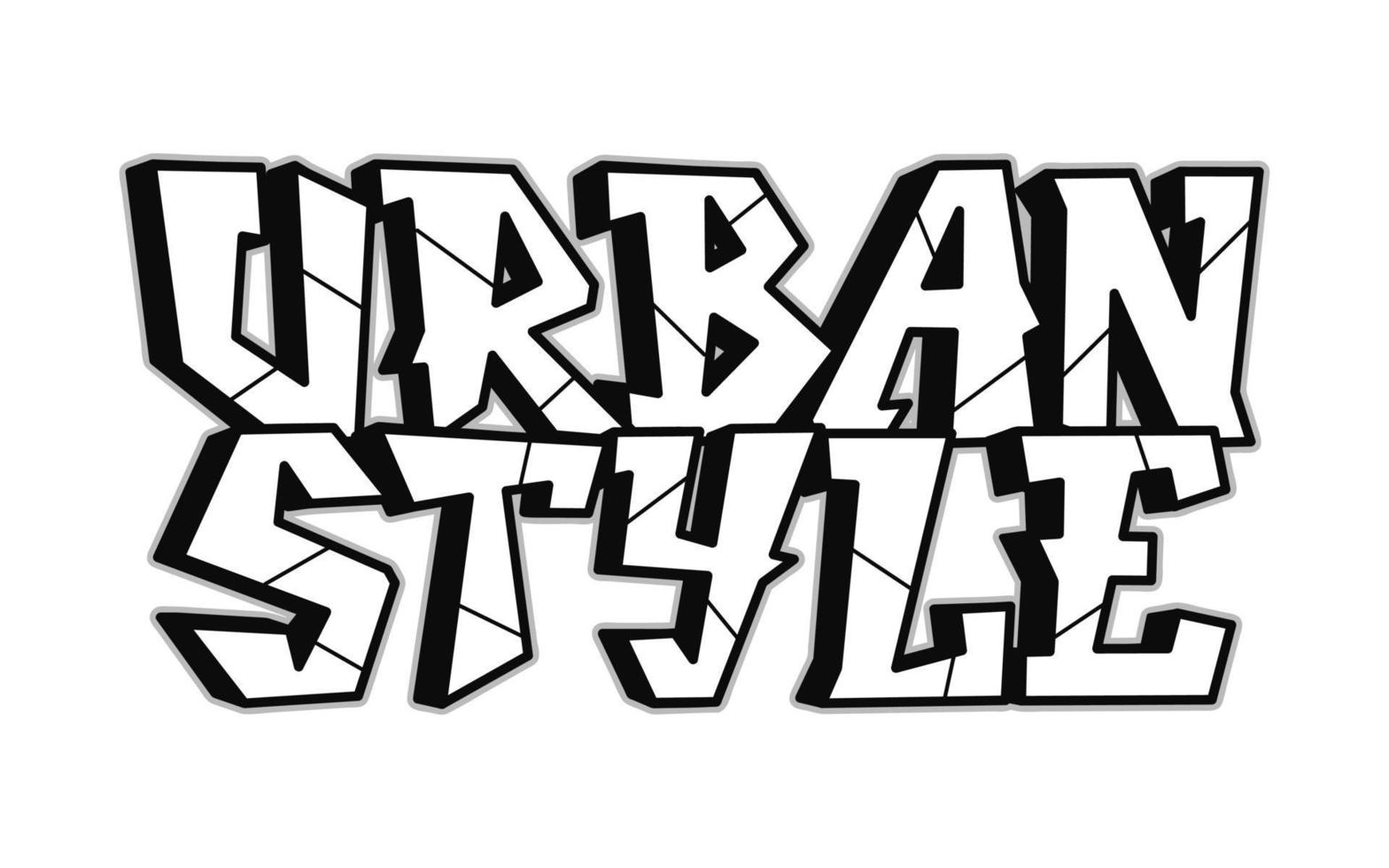 Urban style word graffiti style letters.Vector hand drawn doodle cartoon logo illustration. Funny cool urban style letters, fashion, graffiti style print for t-shirt, poster concept vector