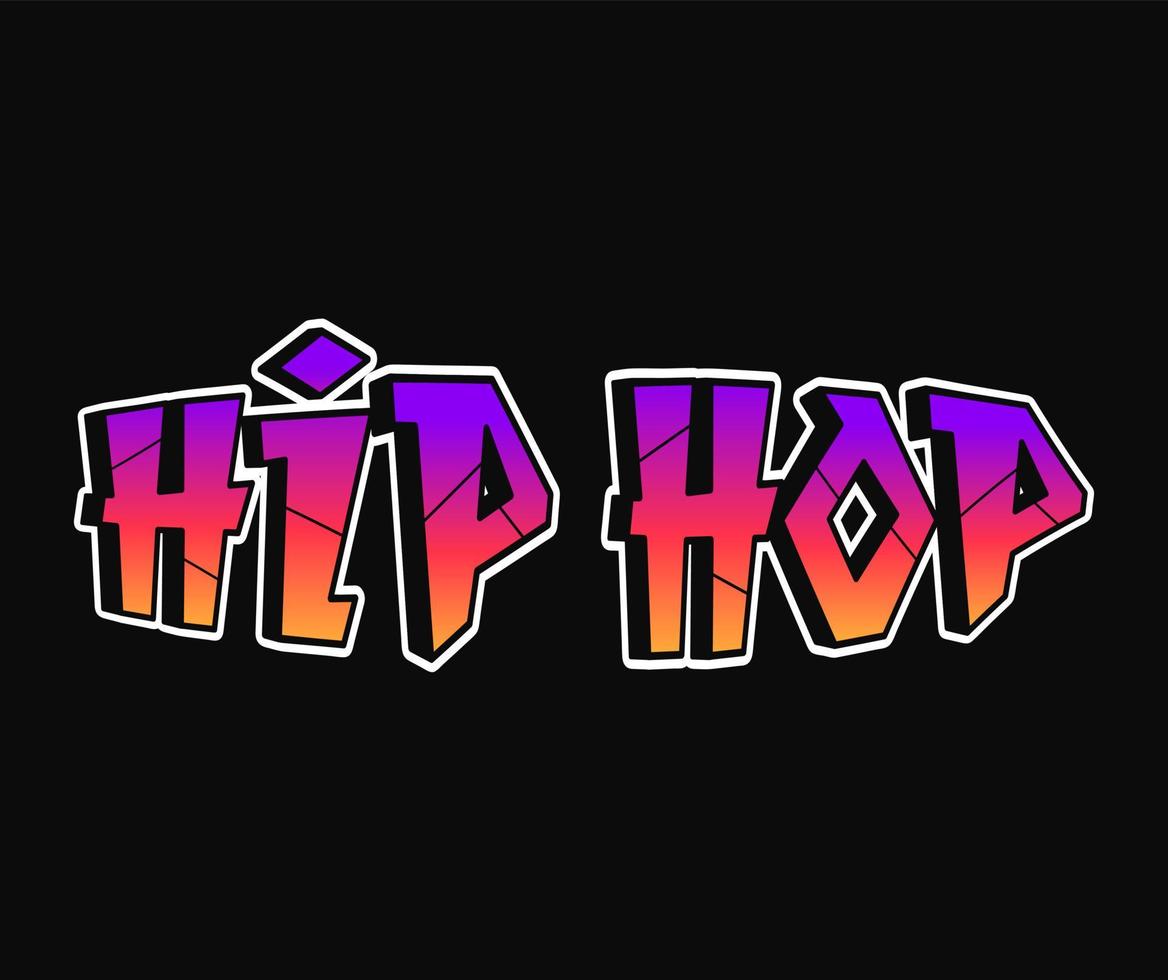 Hip hop word trippy psychedelic graffiti style letters.Vector hand drawn doodle cartoon logo hip hop illustration. Funny cool trippy letters, fashion, graffiti style print for t-shirt, poster concept vector