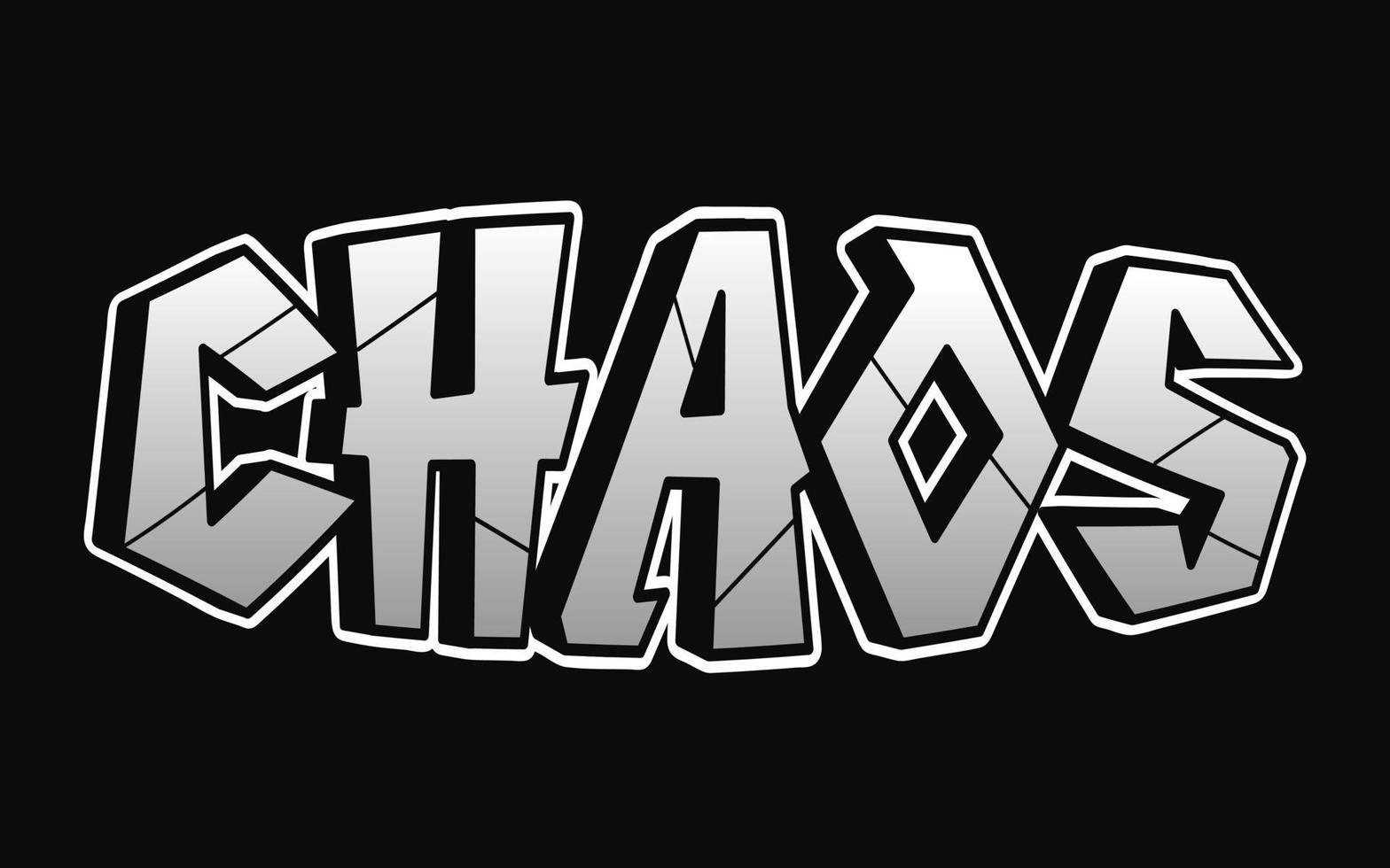 Chaos word graffiti style letters.Vector hand drawn doodle cartoon logo