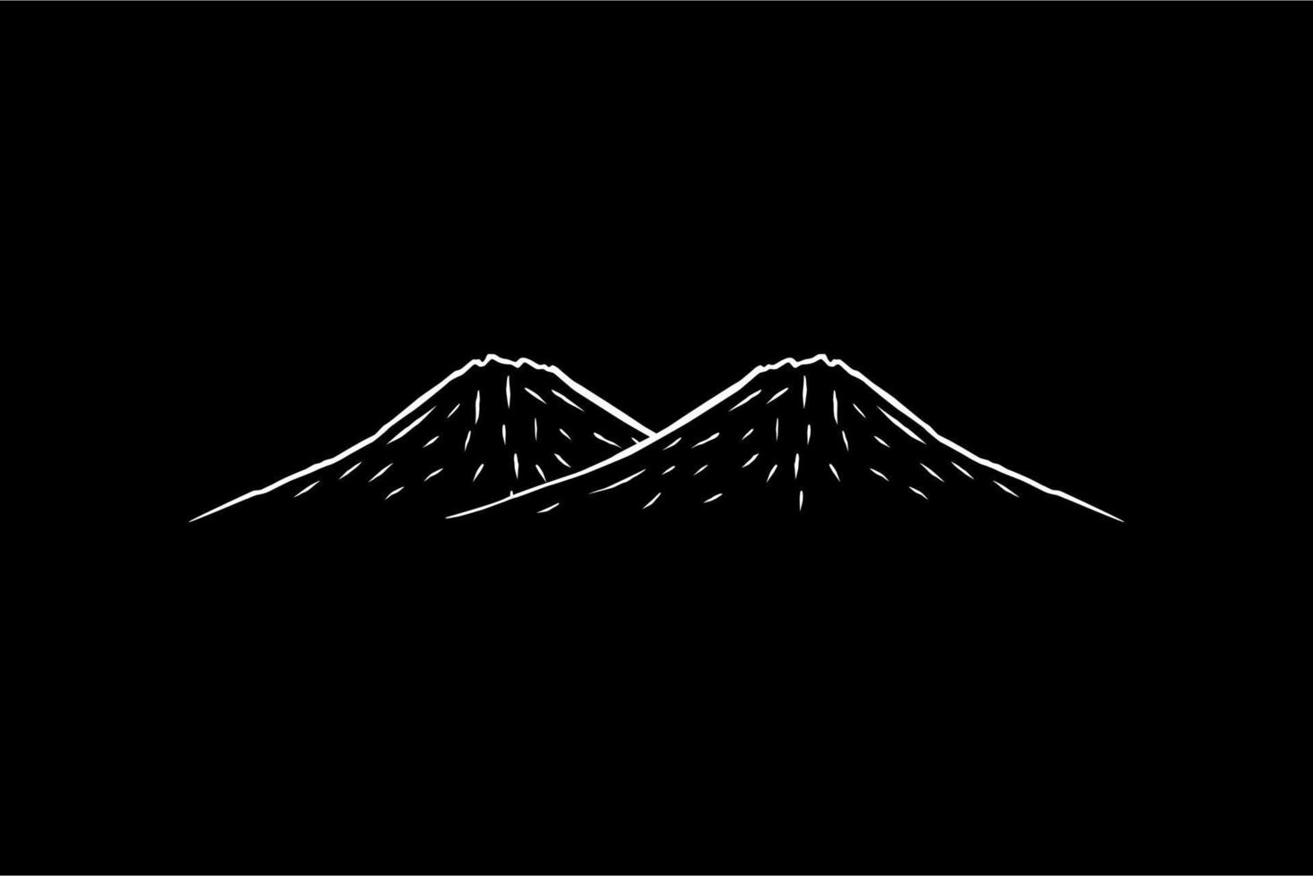 Simple Line Art of the Mountain Silhouette for Logo, Pictogram, Art Illustration, Apps, Website or Graphic Design Element. Vector Illustration