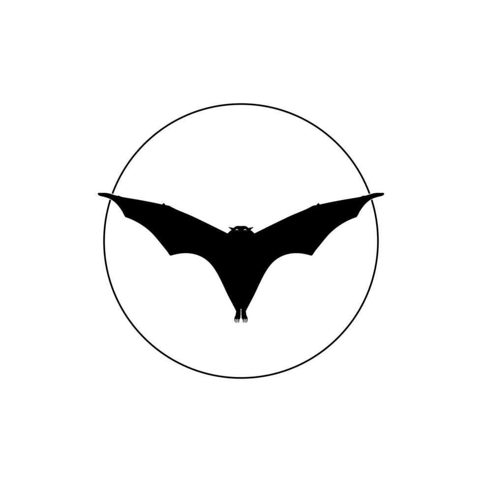 Silhouette of the Flying Fox or Bat for Icon, Symbol, Pictogram, Logo, Website, or Graphic Design Element. Vector Illustration