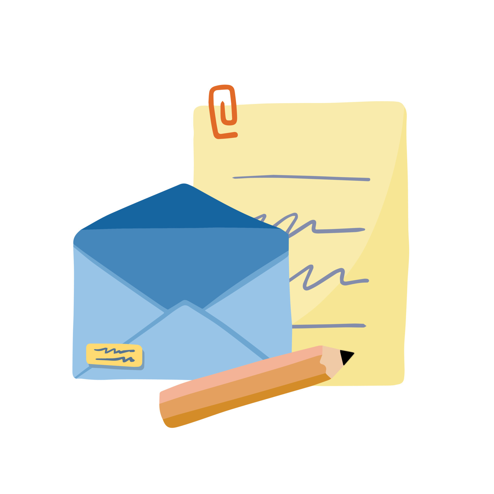 Letter with envelope. Sending Mail and document sheet. Business page
