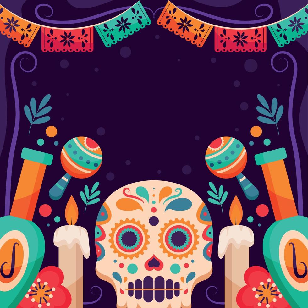 Colorful Dia De Los Muertos Background vector