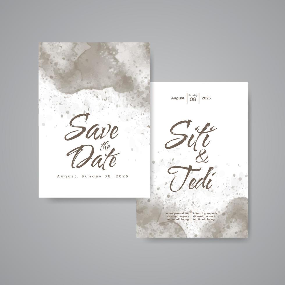Wedding invitation with abstract watercolor background vector