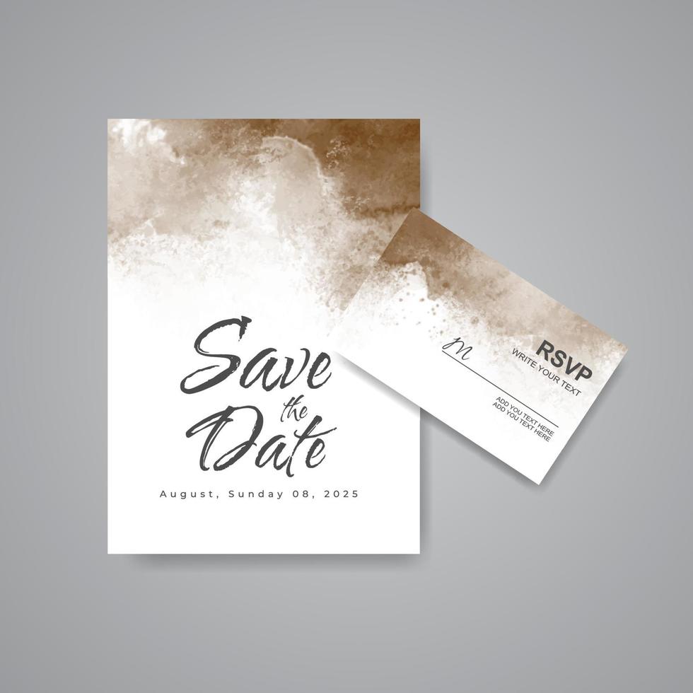 Wedding invitation with abstract watercolor background vector