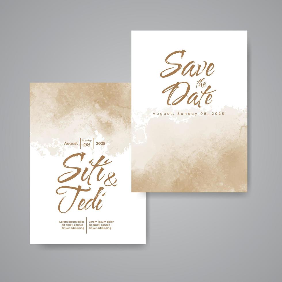 Wedding invitation with abstract watercolor background vector
