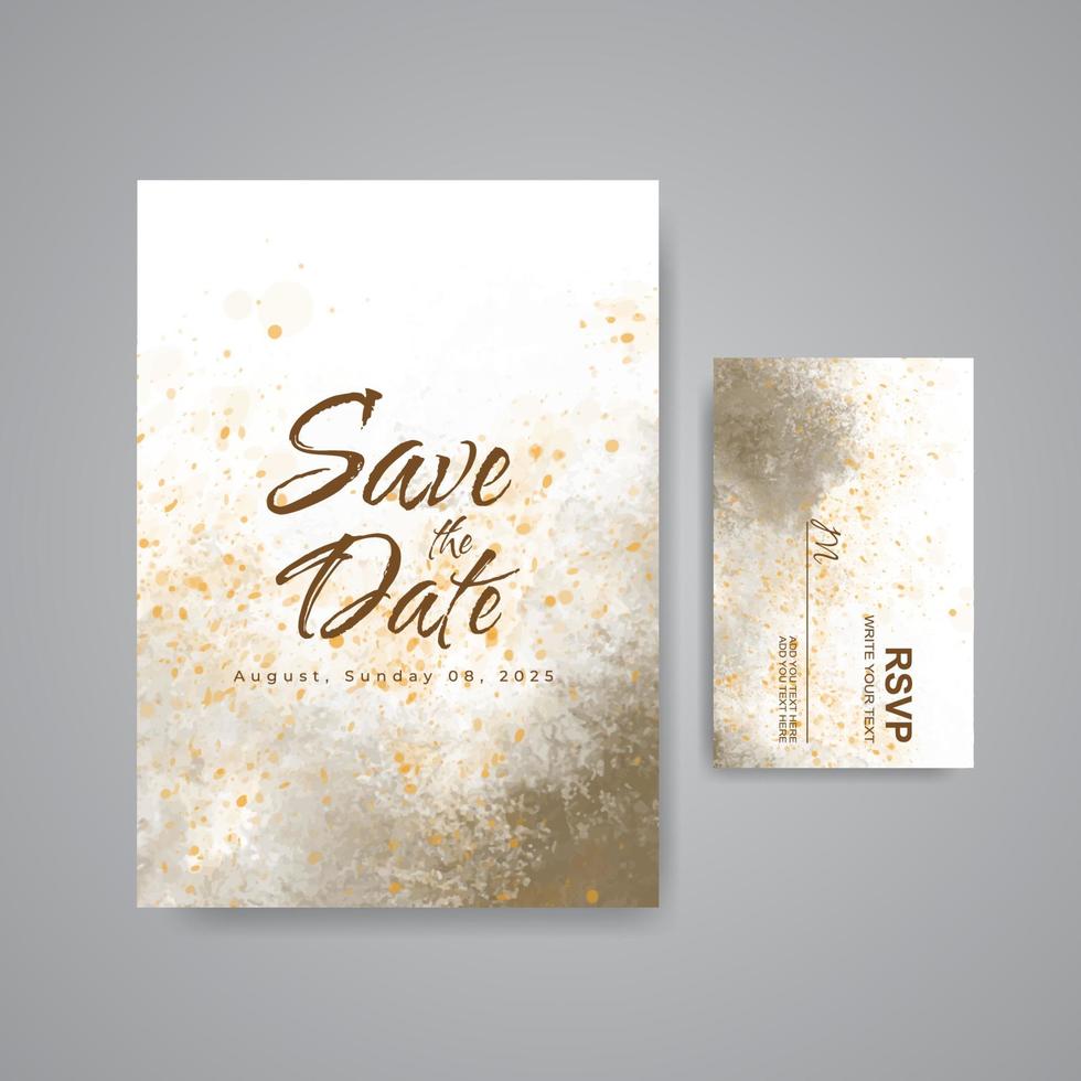Wedding invitation with abstract watercolor background vector