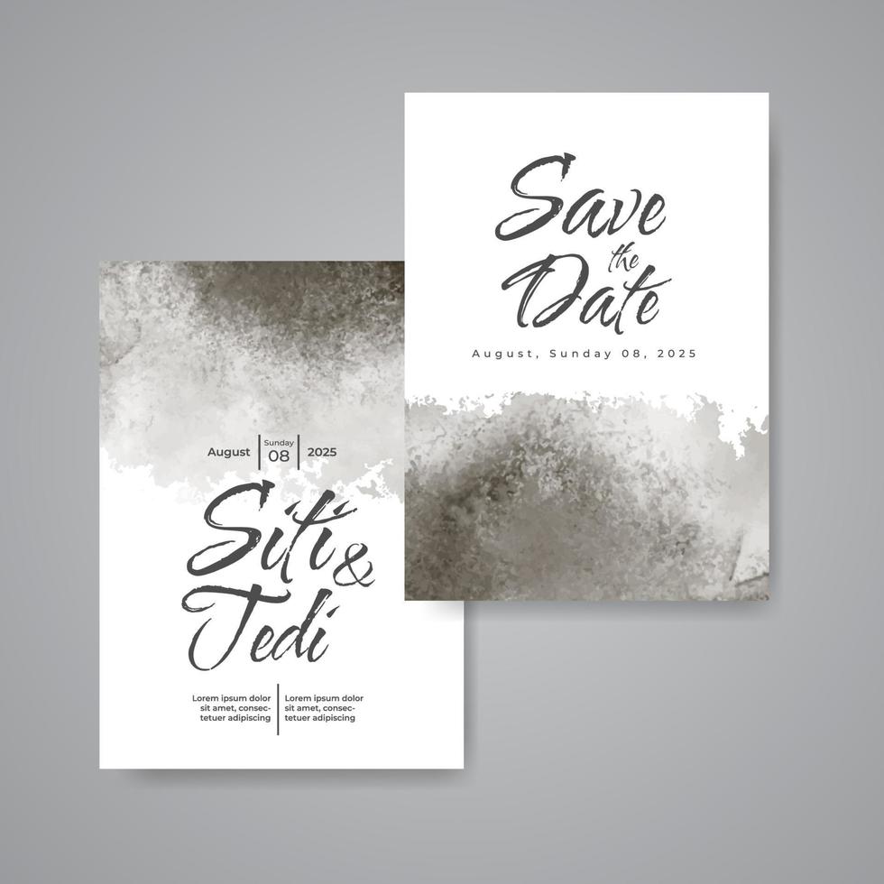 Wedding invitation with abstract watercolor background vector