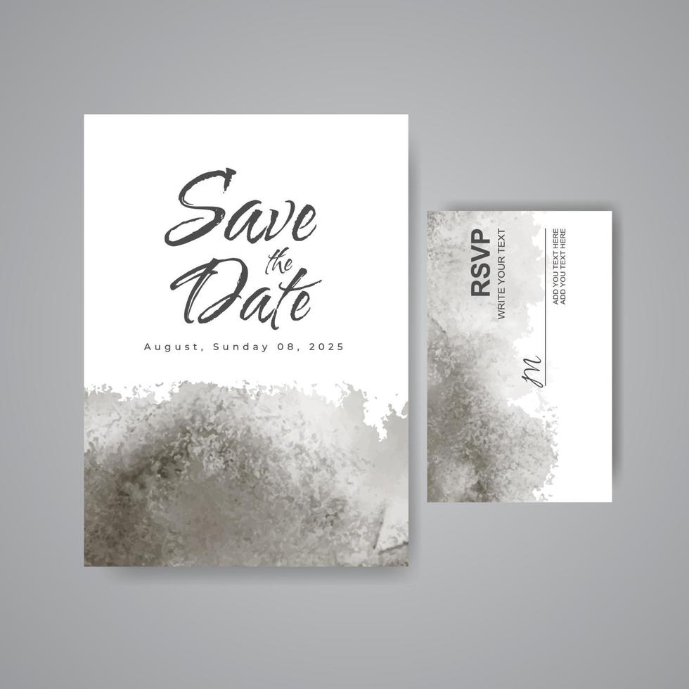 Wedding invitation with abstract watercolor background vector