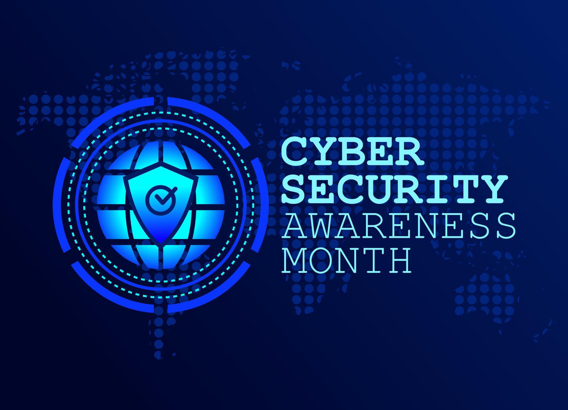 vector graphic of cyber security awareness month good for cyber
