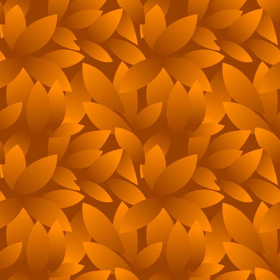 Seamless pattern orange dry leaves repeating wallpaper for design. Vector illustration textured background with a print autumn foliage.