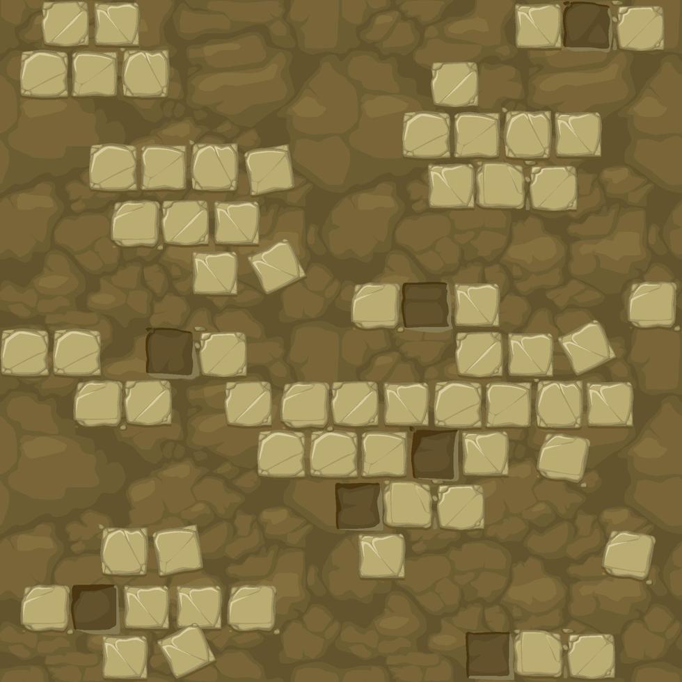 Seamless ground texture with old stone tiles vector