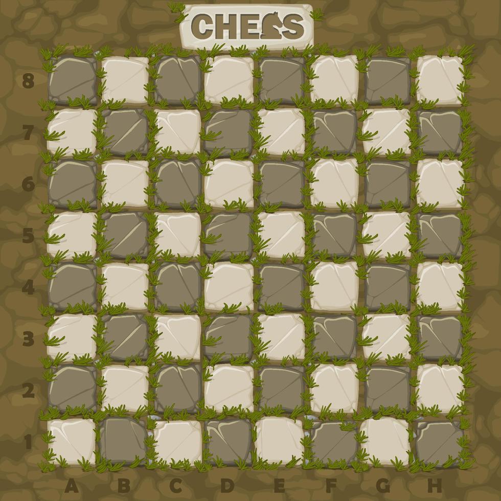 Stone Chessboard on ground texture for 2D game. Vector Chess board. Vector background