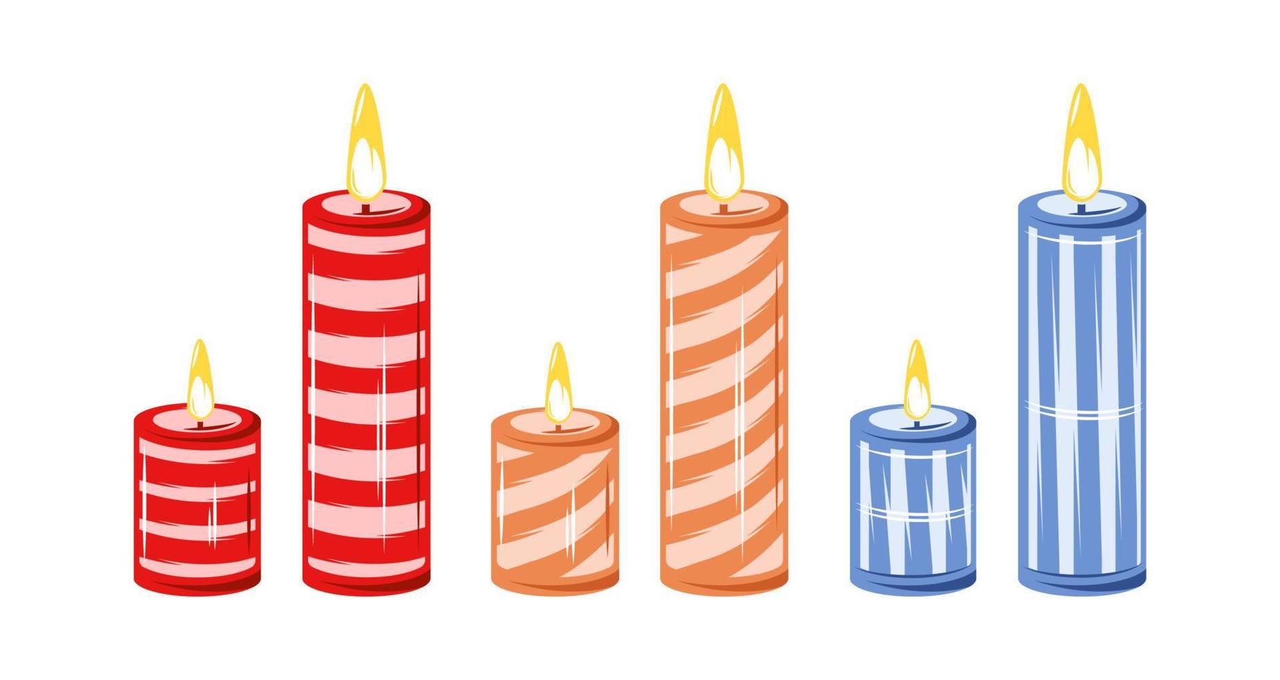 Candles collection isolated on white background vector