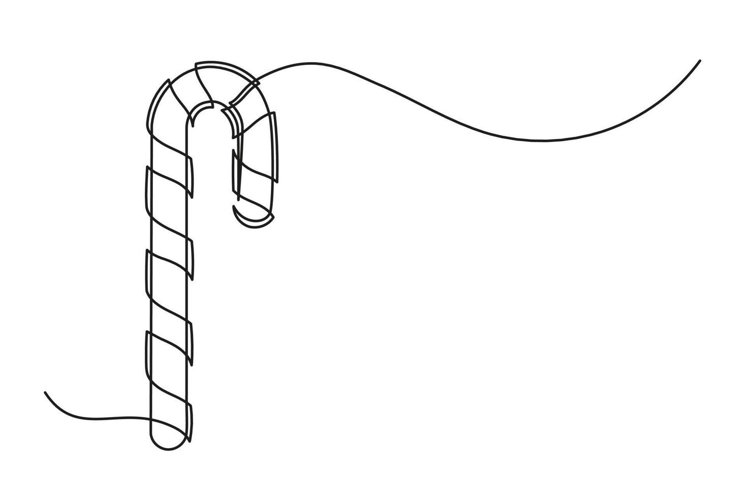 Continuous one line drawing of Christmas candy vector