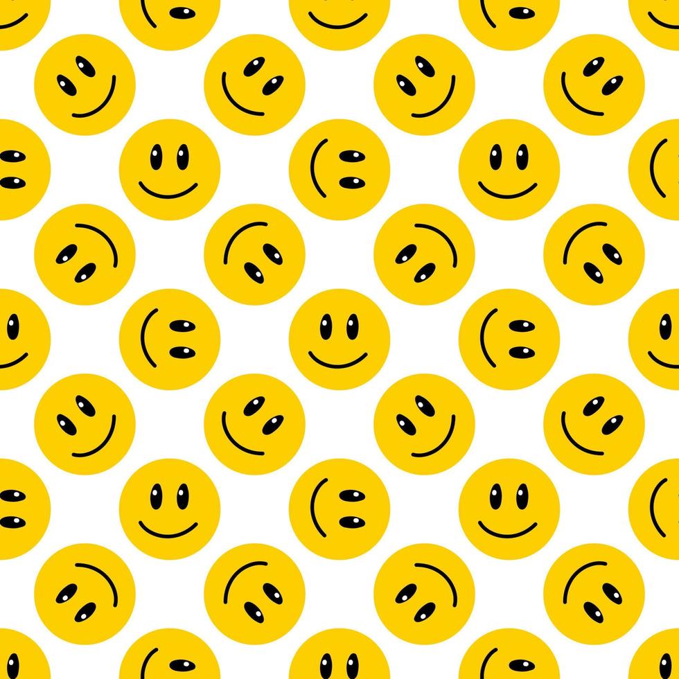 Smiley vector seamless pattern