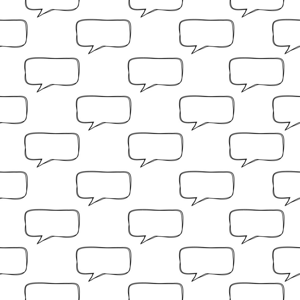 Speech bubbles seamless pattern on white background. vector